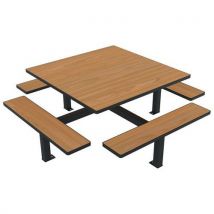 Table Bancs Orpin 1.82 M Monobloc Teck/métal Gris 7016