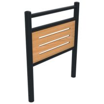 Barrière Hesi 1 M Tête Bombée Teck Ajouré/métal Gris 7016