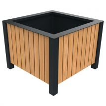 Jardinière Lali Carrée 275 L Teck/métal Gris 7016