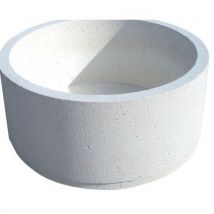 Jardinière Gravy Ronde 120 L Béton Blanc Sablé
