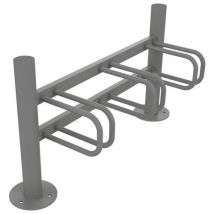 Buton Design - Râtelier vélos ARKAD 3 places - Métal Gris Clair 9006 Platine - Extérieur - 5 ans Garantie