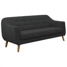 Canapé 2 Places Alix Tissu Polyester Noir