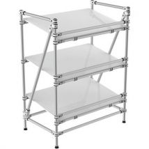 Trilogiq - Rayonnage aluminium 3 tablettes inclinées 1000x600x1300 mm - Charge 350 kg - PVC blanc - Lean Management