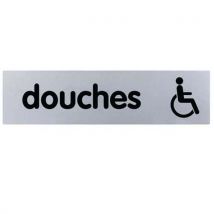 Plaquette - 170x45mm - Douches Handicapés - Argent