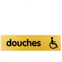 Plaquette - 170x45mm - Douches Handicapés - Or