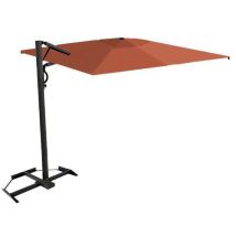 Scolaro - Parasol Astro Carbon 3x3m Carré - Toile Terracotta - Aluminium - Usage Collectivité - Résistant