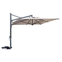 Scolaro - Parasol Galileo 3x3m Carré Aluminium Beige - Usage Collectivité - Robuste et Durable