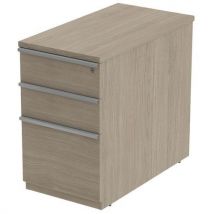 Caisson Fixe 3 Tiroirs 43 X 80 Ht 72 Cm Chêne Gris