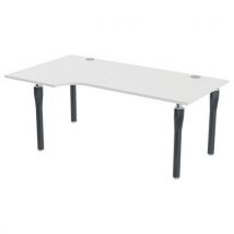 Bureau Noga Compact Gauche 180 X 100 Cm Blanc Anthracite
