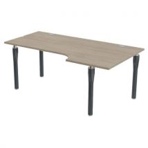 MBA - Bureau Noga Compact Droite 180x100cm Chêne Gris Anthracite - Éco-responsable - Garantie 10 ans
