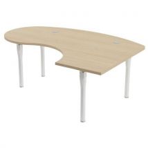 Bureau Noga Compact Droite Accueil 200 X 140 Cm Chêne Blanc