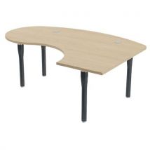 Bureau Noga Compact Droite Accueil 200 X 140 Cm Chêne Anthracite