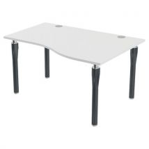 Bureau Noga Vague Droite 140 X 100 Cm Blanc Anthracite