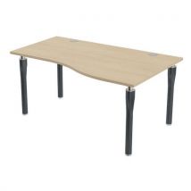 Bureau Noga Vague Droite 160 X 100 Cm Chêne Anthracite