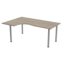 Bureau Tubo Compact Gauche 180 X 120 Cm Chêne Gris Alu