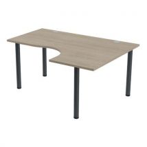 Bureau Tubo Compact Droite 160 X 120 Cm Chêne Gris Anthracite