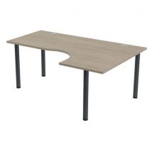 Bureau Tubo Compact Droite 180 X 120 Cm Chêne Gris Anthracite