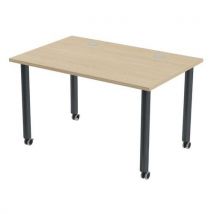 Table Tubo Roulettes 120 X 80 Cm Chêne Anthracite