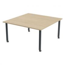 Table Tubo Roulettes 140 X 140 Cm Chêne Anthracite