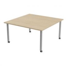 Table Tubo Roulettes 140 X 140 Cm Chêne Alu
