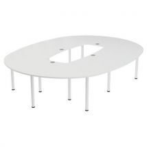 Table De Réunion Tubo Ovale 335 X 250 Cm Blanc Blanc