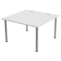 Table De Réunion Tubo 120 X 120 Cm Blanc Alu