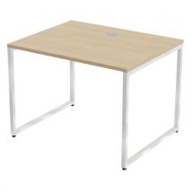 MBA - Bureau droit Kad 100 x 80 cm Chêne Blanc - Pieds cadre U Acier - Éco-responsable
