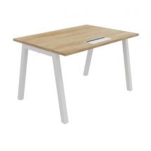 Bureau Partage 120 X 80 Cm Avec Top Access Chêne Vieilli / Blanc
