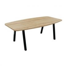 Table Tonneau Partage 200 X 100 Cm Chêne Vieilli / Noir