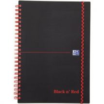 Cahier Black'n Red Spirale A5 140pages 90g Ligné 7mm Polypro