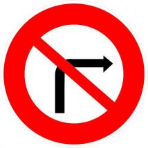 Panneau B2b Cl2 450mm Interdiction Tourner À Droite