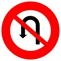 Kelias - Panneau Signalisation Demi-Tour Interdit B2c CL2 Rond Aluminium 450mm
