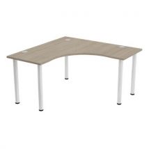 Bureau Tubo Symétrique 140 X 140 Cm Chêne Gris Blanc