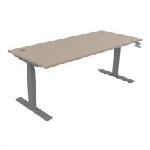 Bureau Haut.réglable Manivelle Evo 180x80 Cm Argile/alu
