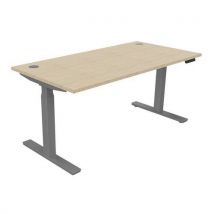 Bureau Haut.réglable Électr. Evo 160x80 Cm Chêne Fil/alu