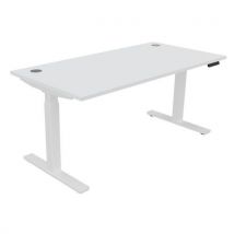 Bureau Haut.réglable Électr. Evo 160x80 Cm Blanc/blanc