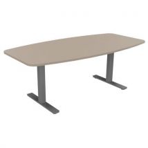 Table Tonneau Haut.réglable Électr. Evo 200x100 Cm Argile/alu