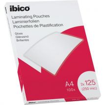 Pochettes Plastification A4 - 2x125μ -brillantes - Ibico