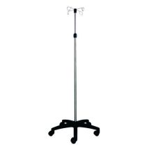 Holtex - Pied à sérum inox 2 et 4 crochets - Hauteur réglable 120-215 cm - Argent - Équipement médical professionnel