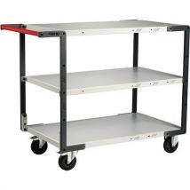 Servante Montée Roues Cc - 3 Plateaux 1000x595 - Mélaminé