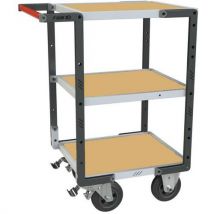 Servante 400kg Montée Roues Tpe - 2 Plateaux 550x495 - Tole