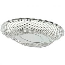 Lot de 4 - Corbeille Pain Ovale 25x18 Inox
