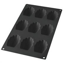 Moule Gourmet À Madeleines De 9 Cavités En Silicone Noir
