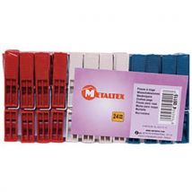 Lot De 24 Pinces À Linges En Plastique