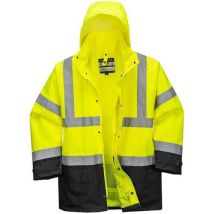 Portwest - Parka Haute-Visibilité 5-en-1 Executive S768 Noir/Jaune XL - Polyester Oeko-Tex - Doublure Amovible