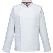 Portwest - Veste de Cuisine Meshair Pro L/S - Blanc, Taille S - Coton & Polyester Respirant - Oeko-Tex
