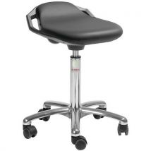 Tabouret Alu50 Assise Space Imitation Cuir Noir