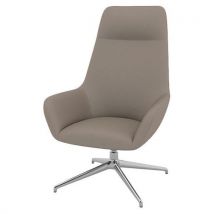 Fauteuil City Dos Haut App-tête Pied Alu Enduit Pvc Taupe