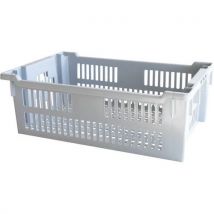 Caisse Ajourée Échancrée-600x400x200 Mm-gris-30 L