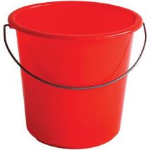 Seau Rond Léger Anse Acier-230x230x210mm-rouge-5 L